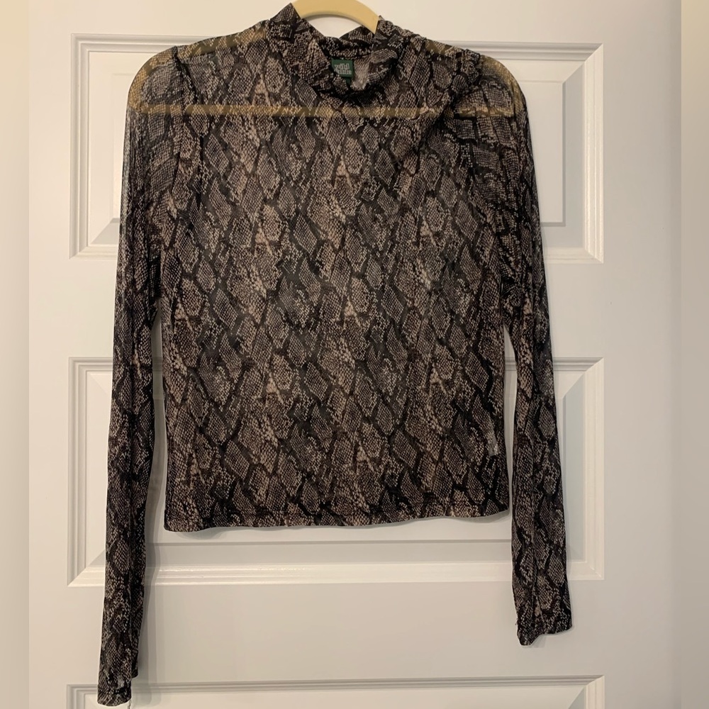 Snake Print Long Sleeve Blouse